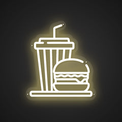 Illuminated Hamburger Set Meal Neon Temptation