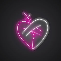 Neon-passionate Kiss Sign