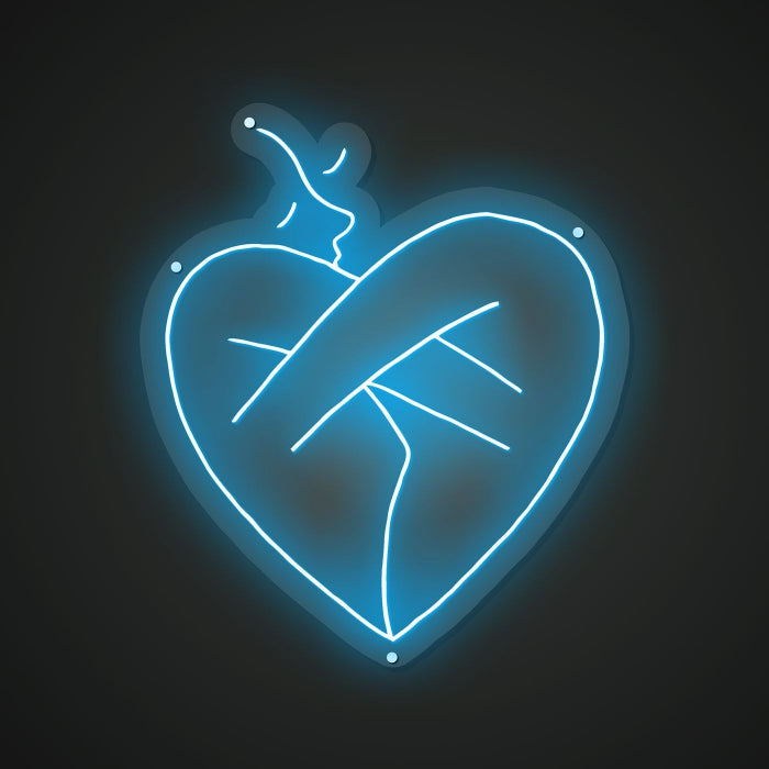 Kiss Neon Illumination of Desire