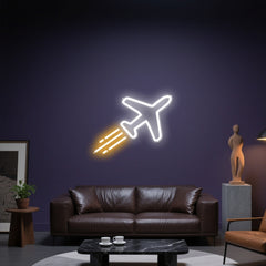 Glowing Neon Flying Machine Display