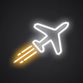 Neon-soaring Airplane Sign