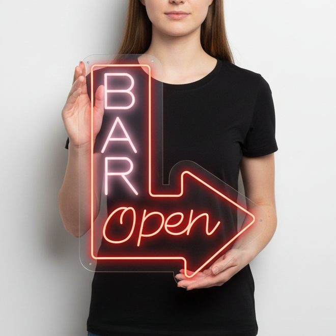Bar Open Arrow Neon Signs