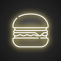 Illuminated Hamburger Neon Temptation