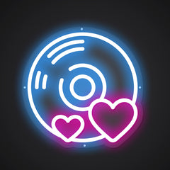 Neon-etched Record Sign