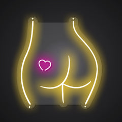 Neon-curved Buttock line Sign