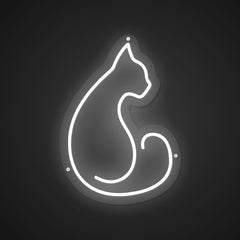 Glowing Neon Feline Aristocracy Display