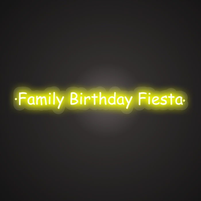 Neon-warm Family Birthday Fiesta Sign