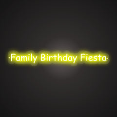 Neon-warm Family Birthday Fiesta Sign