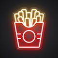 Neon-lit Golden Fry Sign
