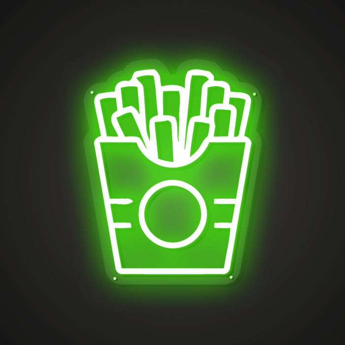 French Fries Neon Illumination of Crunch