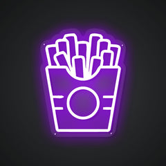 Glowing Neon Potato Stick Display