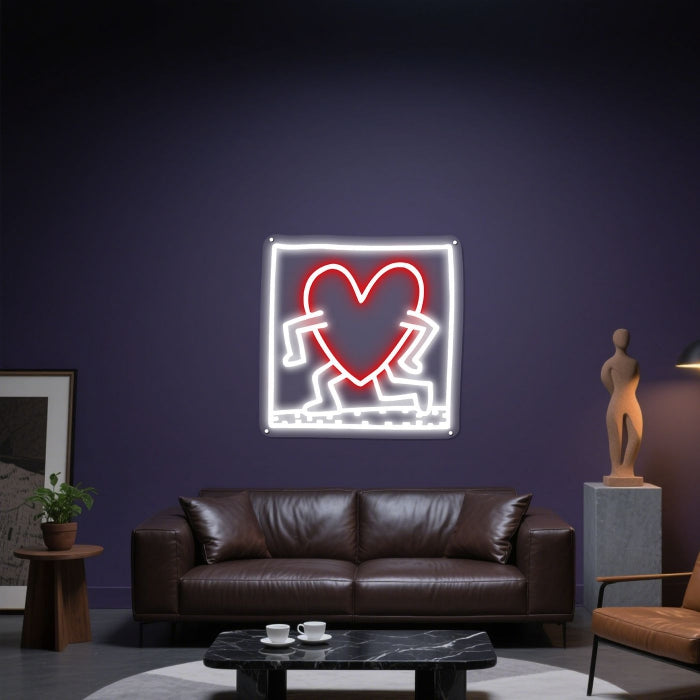 Neon-racing Running heart Sign
