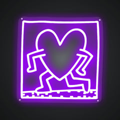 Neon-pounding Running heart Sign
