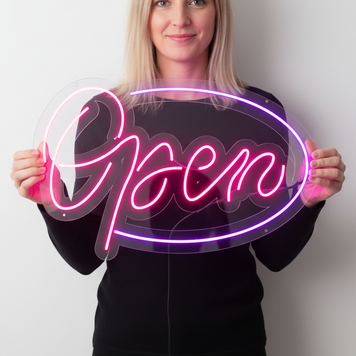 Swirly Open Neon Signs