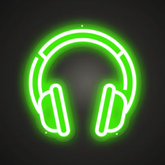 Neon-chic Trendy headphones Sign