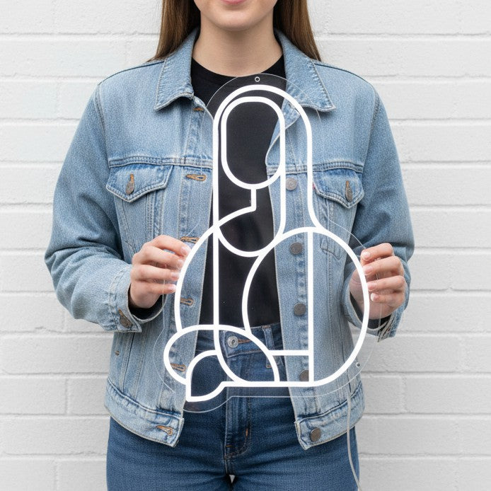 Abstract Mona Lisa Neon sign