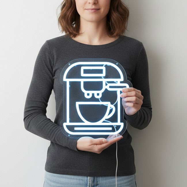 Enseigne au néon de machine à café de style américain