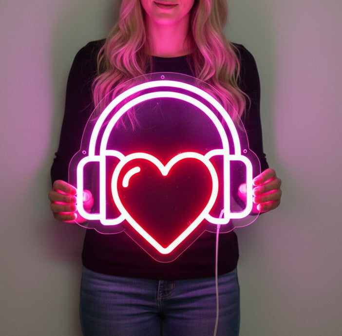 Beloved headphones Neon sign