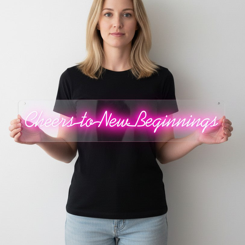 Cheers to New Beginnings Neon Sign