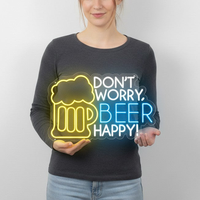 Don't Bworry Beer Happy Neon Sign