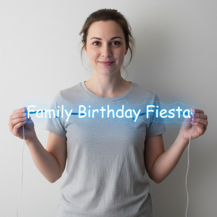 Family Birthday Fiesta Neon Sign
