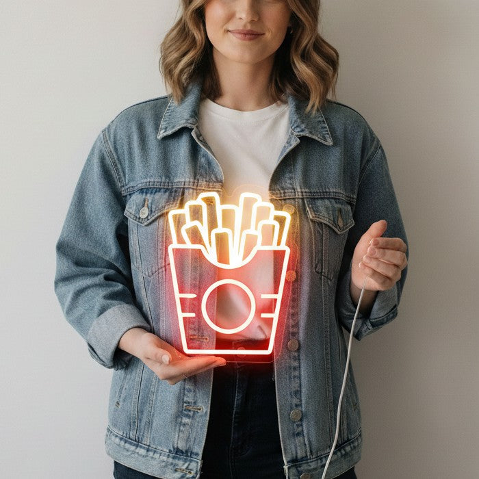 Enseigne au néon Frites