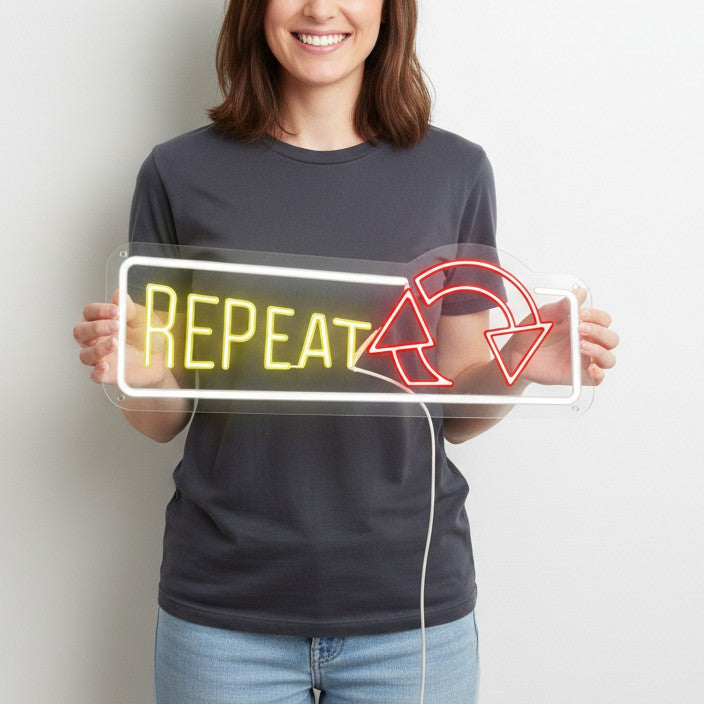 Game Repeat Neon Sign