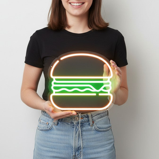 Enseigne néon Hamburger