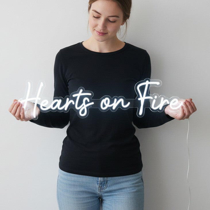 Hearts on Fire Neon Sign