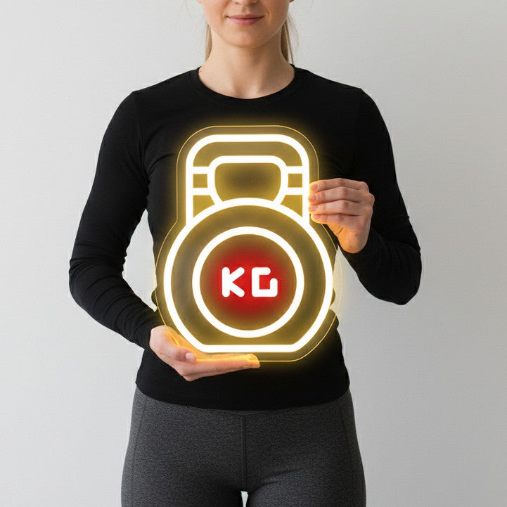 Kilogram dumbbell Neon sign