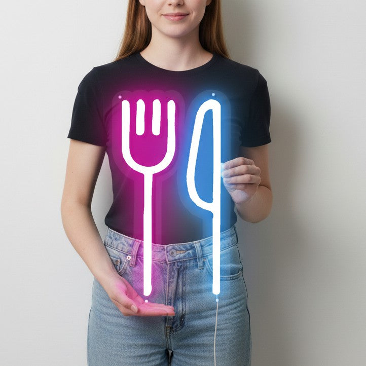 Enseigne au néon Couteaux et fourchettes