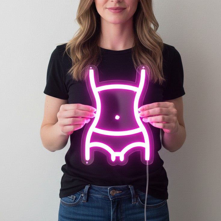 Abnehmen und schlank werden Neonschild