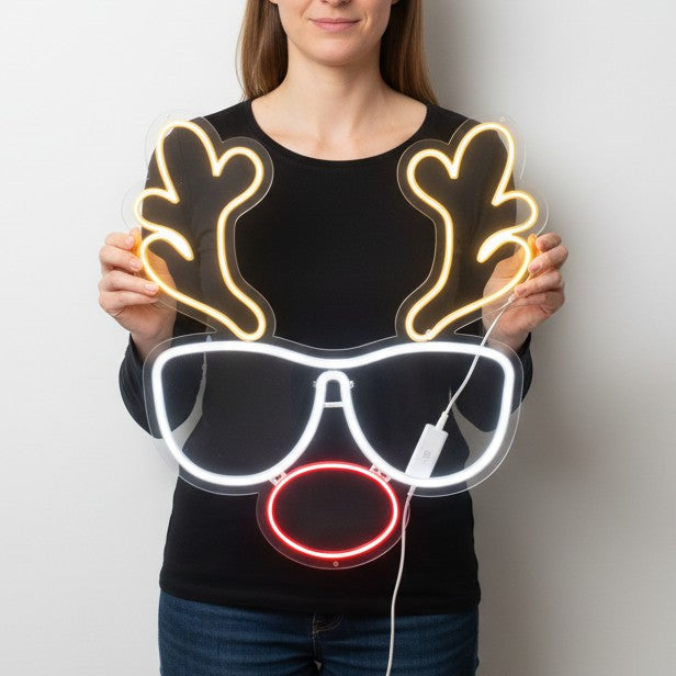 Merry Christmas Deer Neon Sign