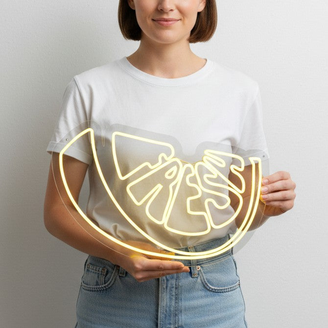 Enseigne au néon orange