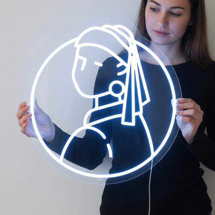 Portrait of the Girl with a Pearl Earring Neon sign