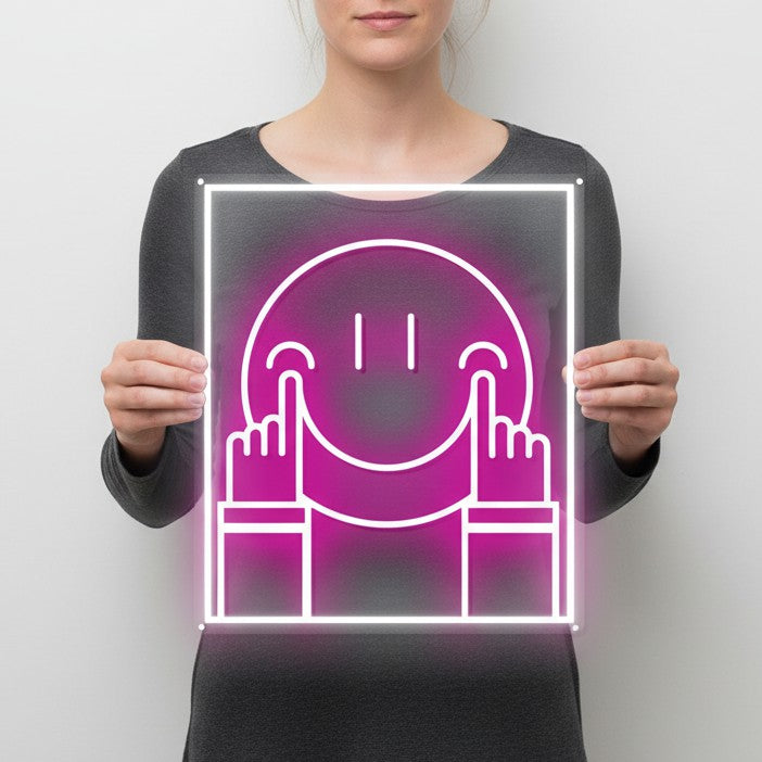 Prop up a smiling face Neon sign