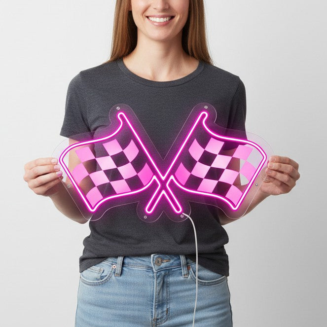 Racing Flag Neon Sign