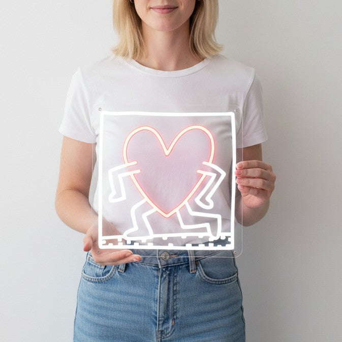 Running heart Neon sign