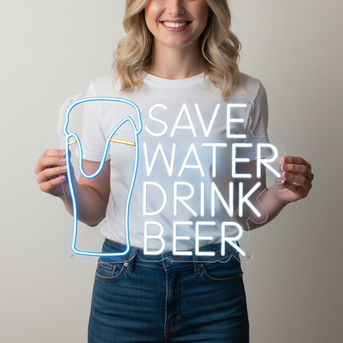 Save Water Drink Beer Neon Sign