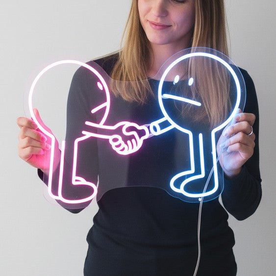 Shake hands Neon sign