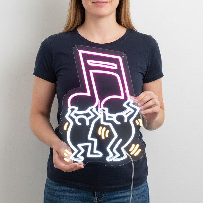 Schalten Sie das Neonschild „Musik“ ein