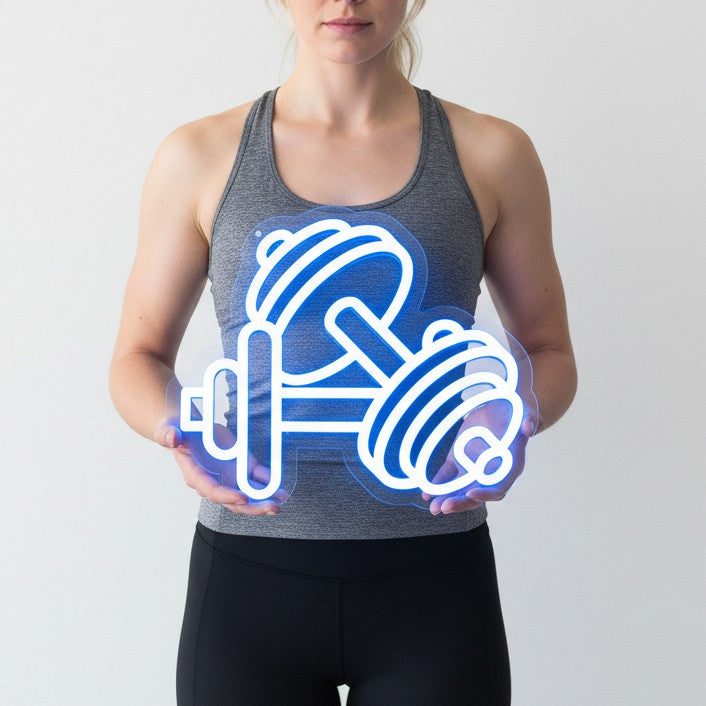 Zwei Hanteln Neonschild