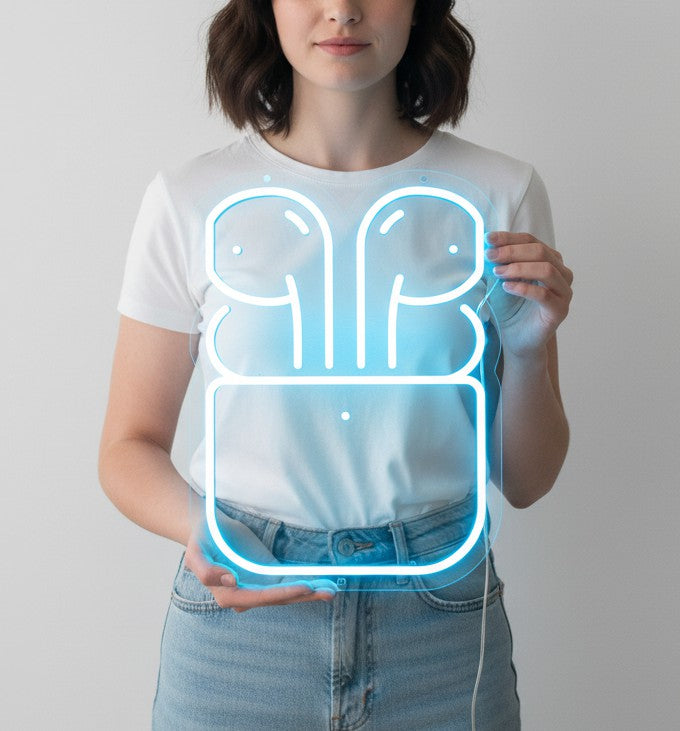 Wireless headphones Neon sign